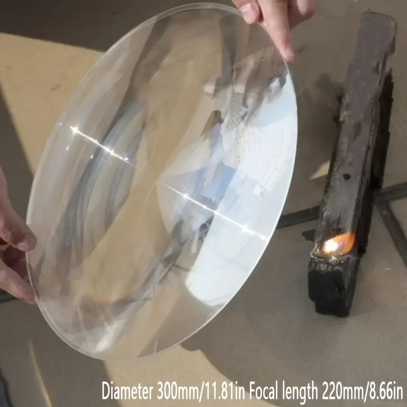 Large 300mm Diameter Solar Focusing Lens Optical PMMA Plastic for Science Classroom Optical Experiment Kit