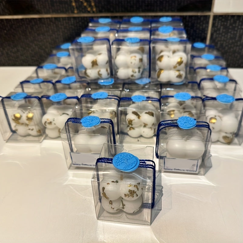 Transparent PVC Gift Boxes for Candles 4.98cm Square Pack of 50 for Party Supplies