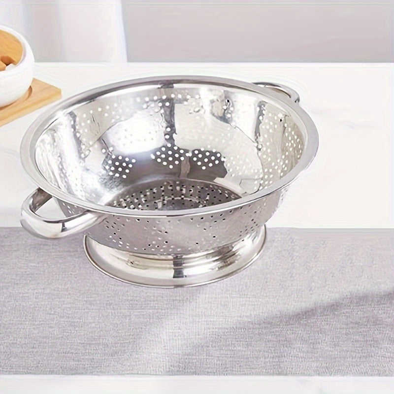 Stainless Steel Kitchen Colander with Handles for Washing and Draining Vegetables Fruits Pasta