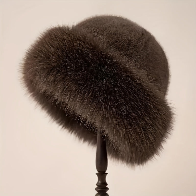 Women's Winter Hat Faux Fur Warm Ear Protection Lightweight Polyester Blend