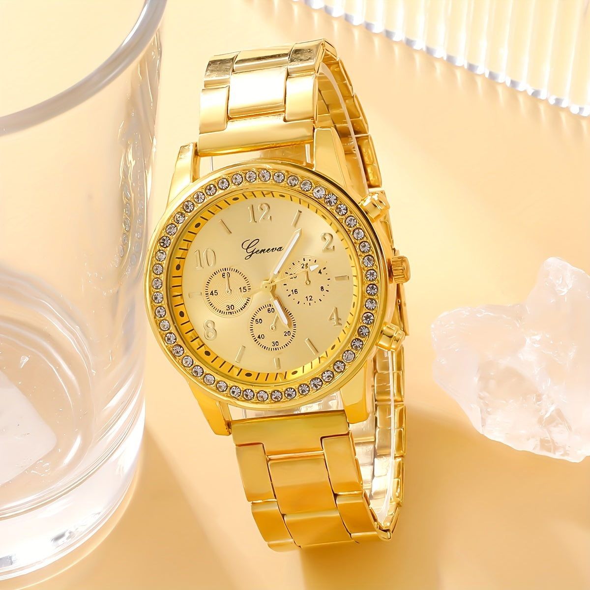 Women's Quartz Watch and Bracelet Set Stainless Steel Band Zinc Alloy Case Non-Rechargeable Battery