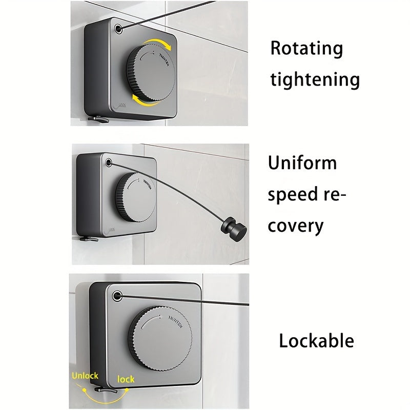 Square Clothesline with 4.8m Wire Rope for Home Bathroom Balcony