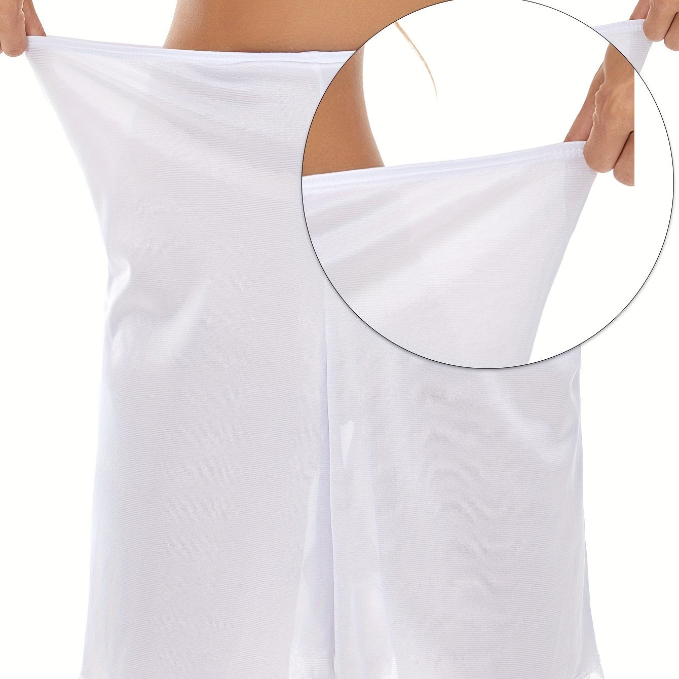 Women's Lace Trim Mid-Rise Skirt Shorts Casual Loose Fit Solid Color