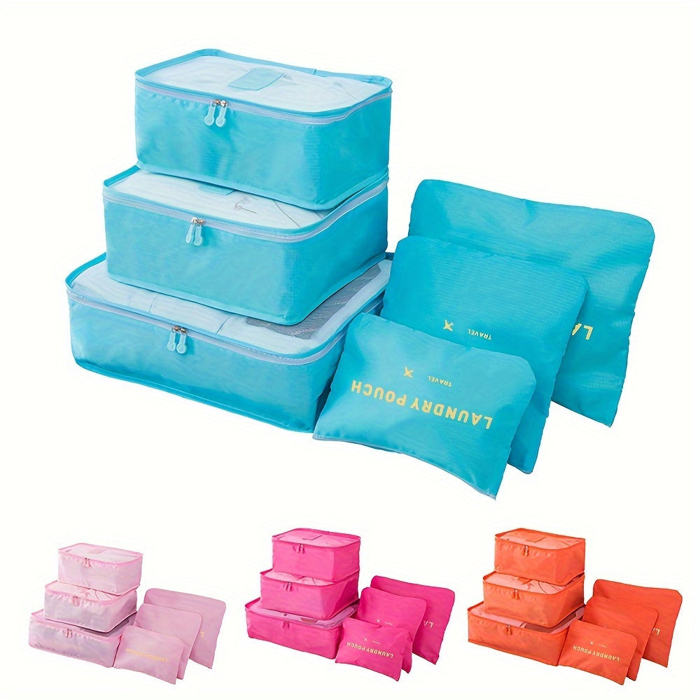 6pcs Travel Luggage Packing Cubes for Clothes Shoes Underwear Organizer Set
