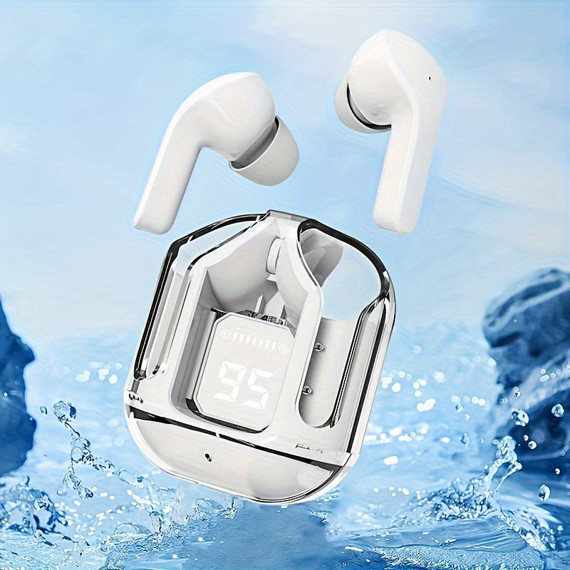 Беспроводные наушники высокой четкости с сенсорным управлением, цифровым дисплеем и перезаряжаемой батареей для игр, спорта и отдыха - пластиковый материал, для взрослых.