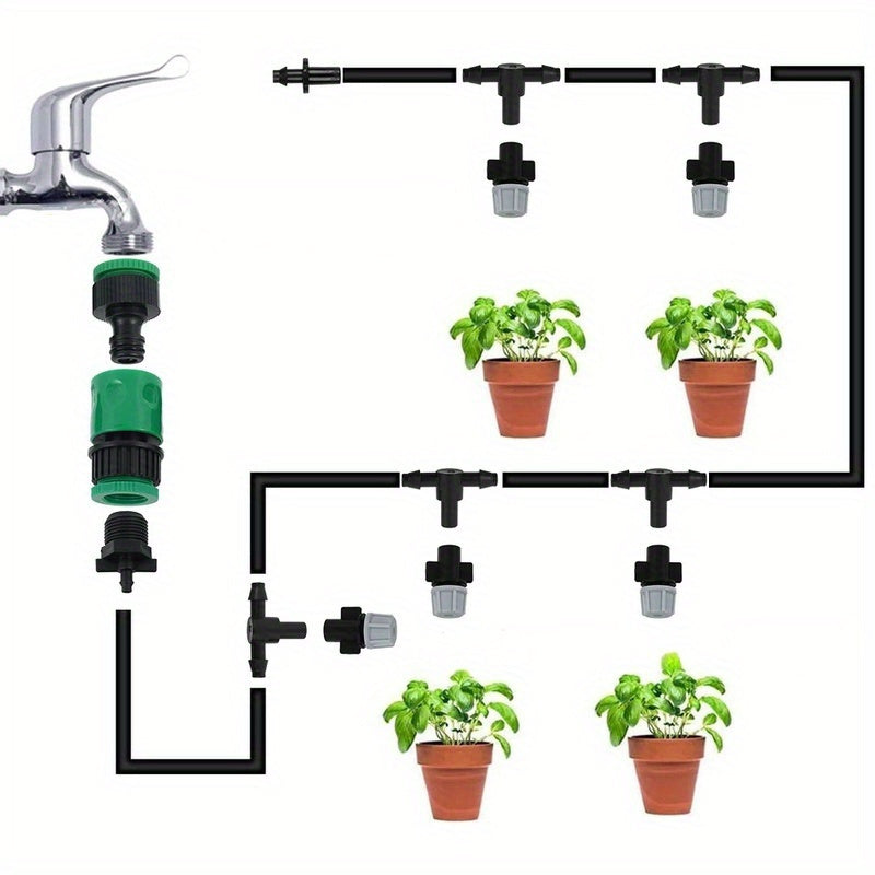 10-Meter Plastic Garden Irrigation System with 10 Adjustable Sprinklers for Lawn and Agriculture