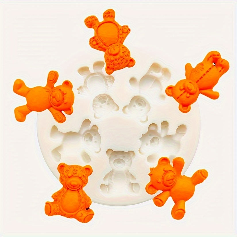Silicone Bear Mold for Candle Making Chocolate Baking Decorations Creative Fondant Resin Crafting