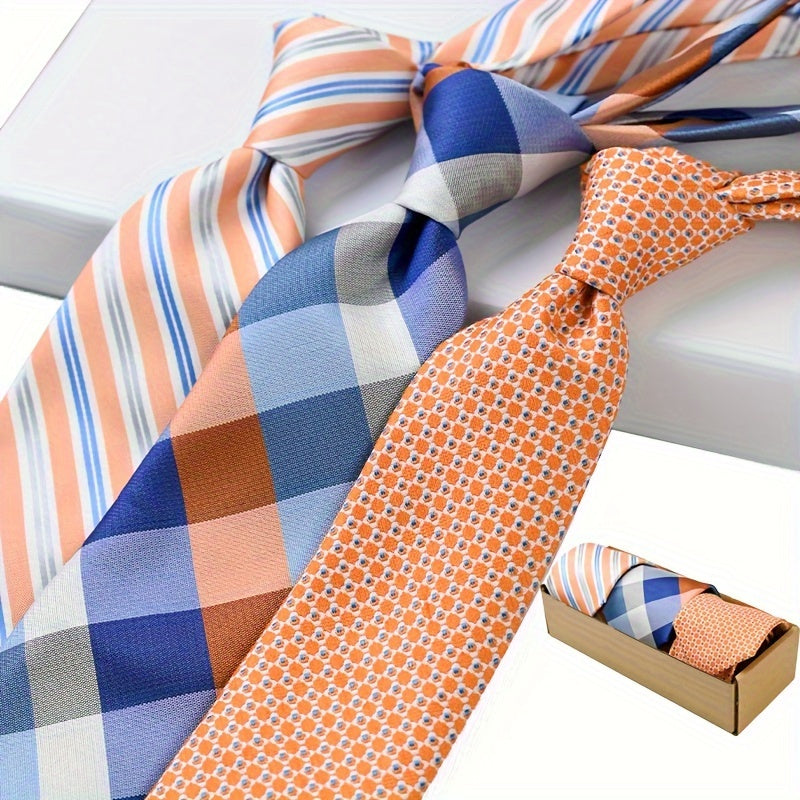 Men's Floral Pattern Tie Set for Weddings Groomsmen and Gifts