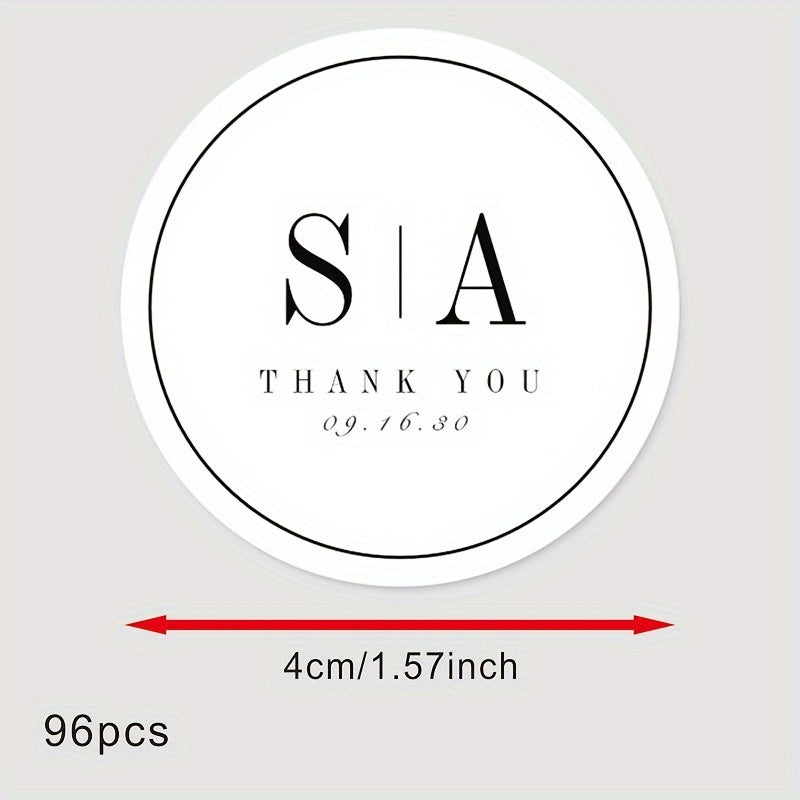 Personalized Bridal Shower Labels Custom Thank You Stickers Name and Date Recyclable Matte Finish