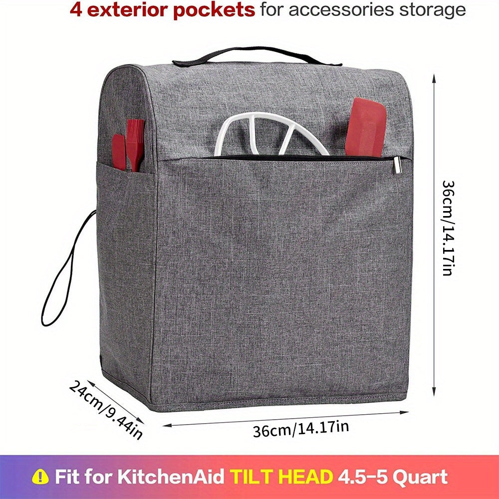 Qiyin turuvchi 4.5-5 kvartli mikserlar uchun mustahkam turuvchi mikser qopqog'i, xavfsiz saqlash va oziq-ovqatni boshqarish himoyasi uchun aksessuar cho'ntagi mavjud.