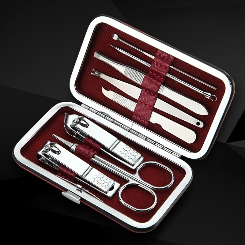 Set of 8 or 19 Stainless Steel Nail Clipper and Manicure Tools for Foot and Nail Care