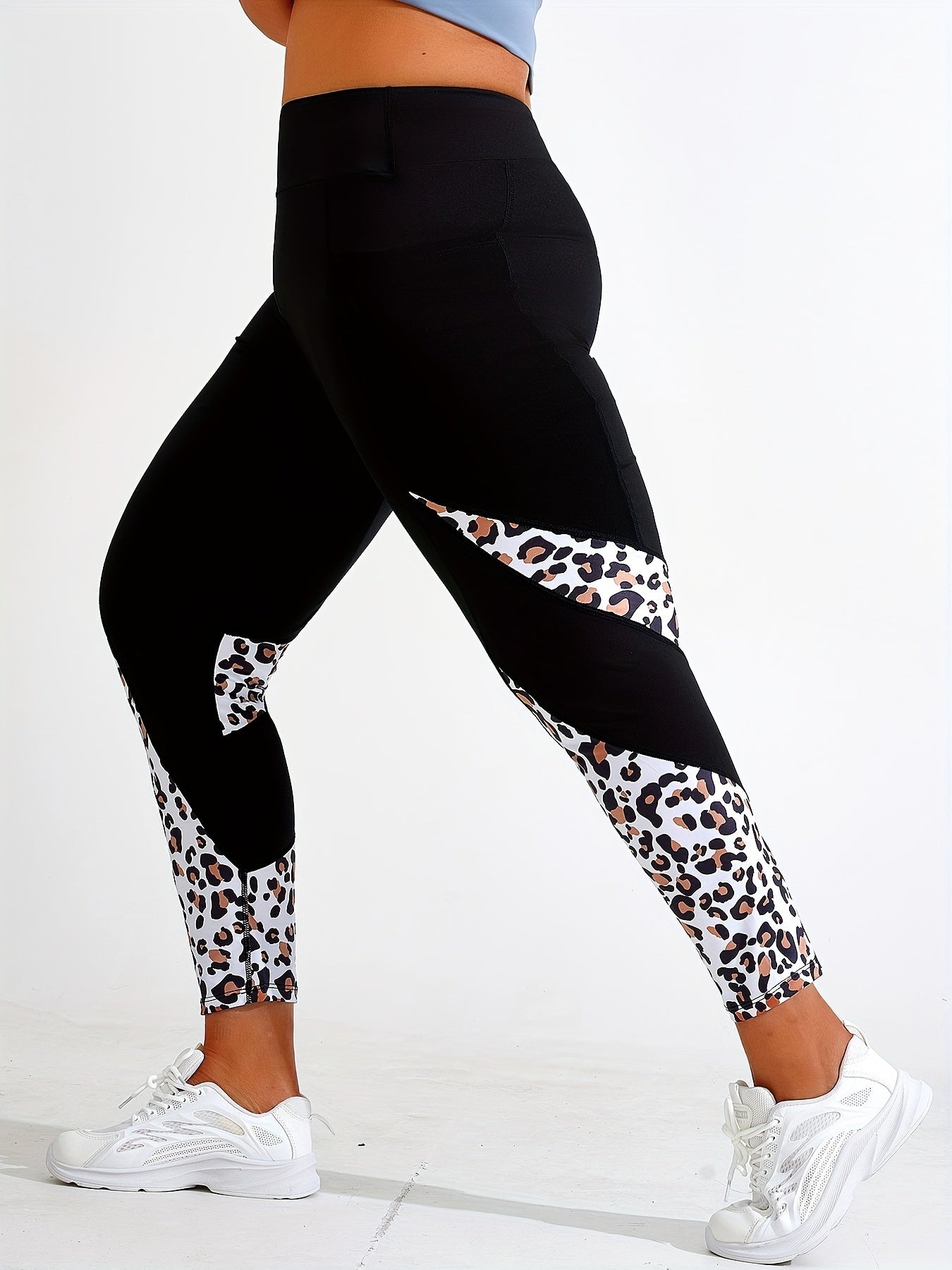 Женские леггинсы для йоги больших размеров с карманами, эластичные, непрозрачные, спортивная одежда