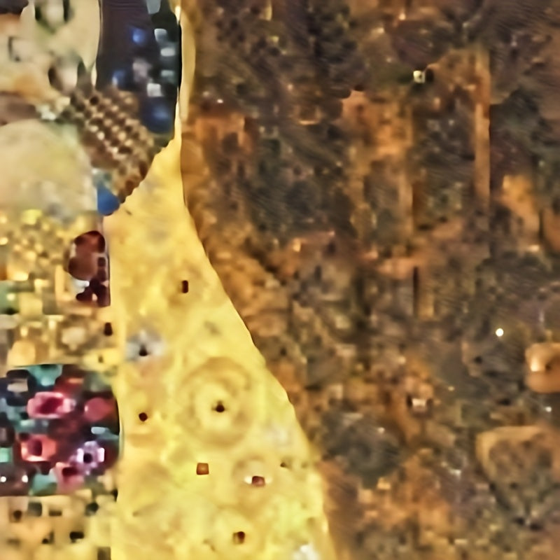 Klimt's Kiss Art Print Cashmere Scarf Long Tassel Winter Shawl Digital Print