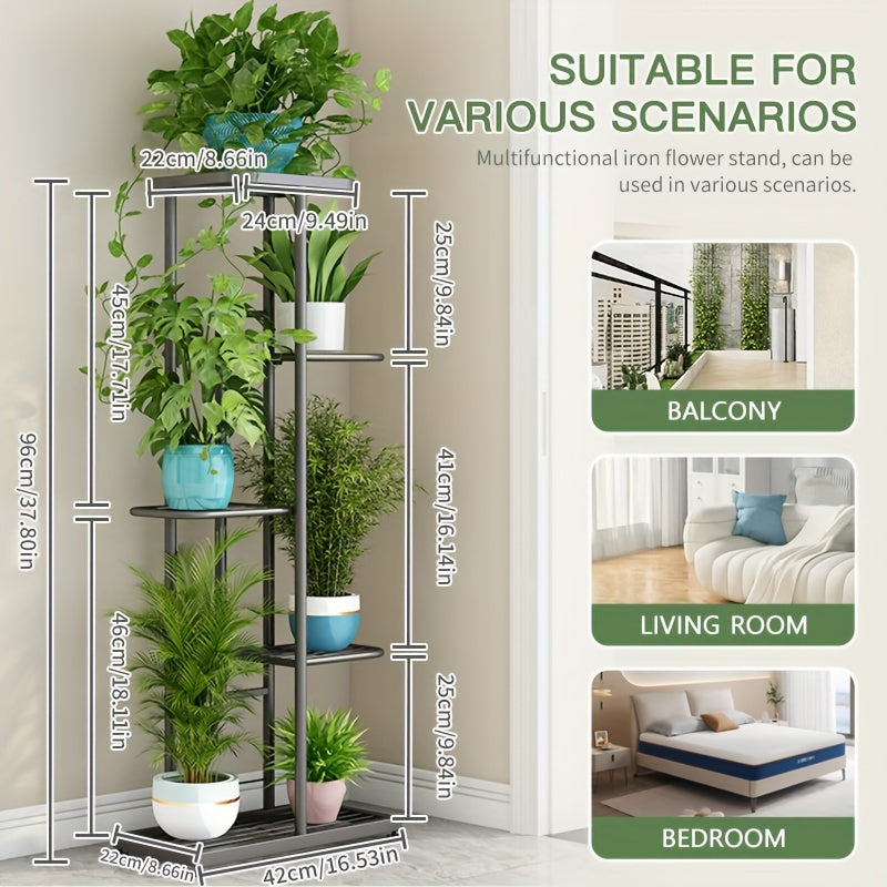 Metal Plant Stand 5 or 7 Tiers Indoor Outdoor Black White Home Decor Organizer
