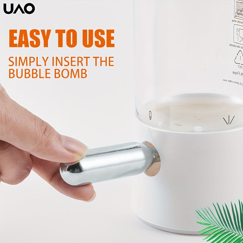 Botella de agua con burbujas portátil con carbonatación automática, sin necesidad de batería