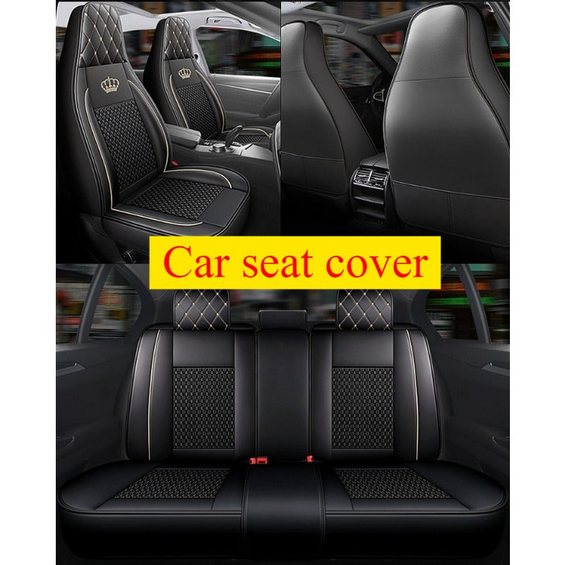 Universal Black PU Leather Seat Cover for Cars SUVs Trucks All-Weather