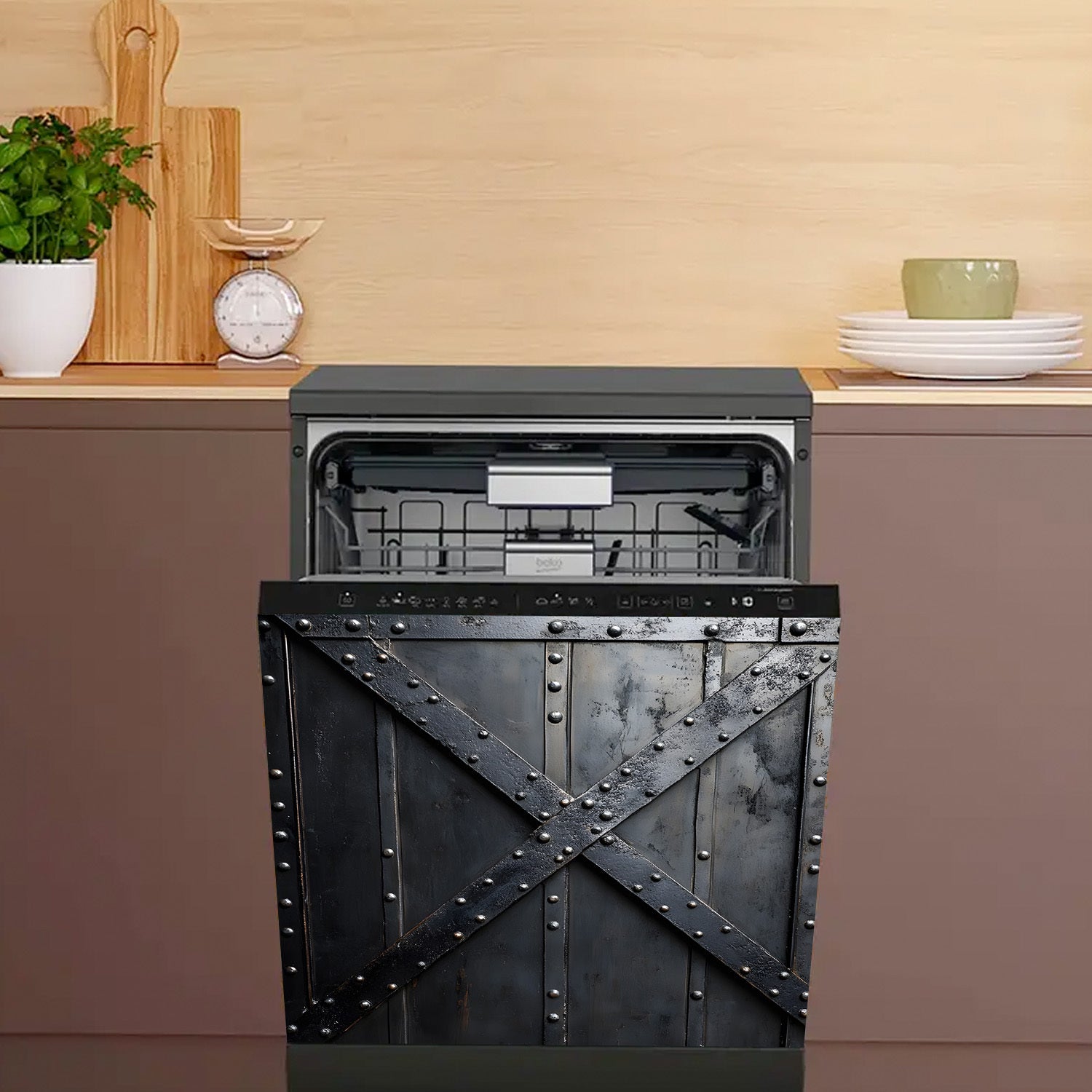 Sanoat vintli temir eshik magnit qopqog'i, suv o'tkazmaydigan, issiqlikka chidamli 58.5x65cm