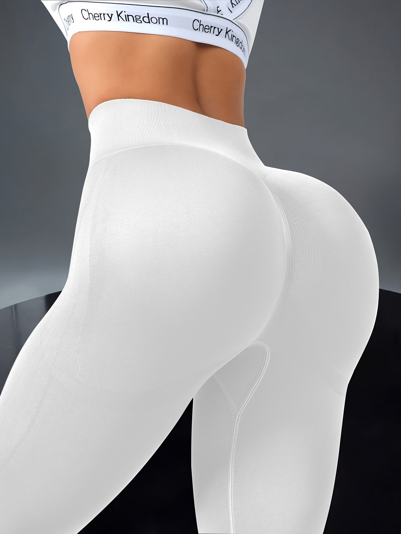 Women's High Waist Seamless Solid Color Yoga Leggings for Fitness and Workout