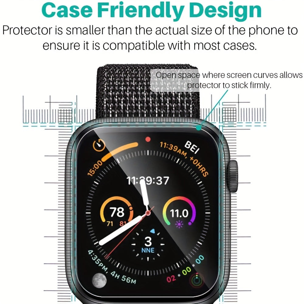5-Pack TPU Hydrogel Screen Protectors for Apple Watch Series 9/8/7/6/5/SE/3/2 & Ultra 38-49mm Waterproof Hardness 9H