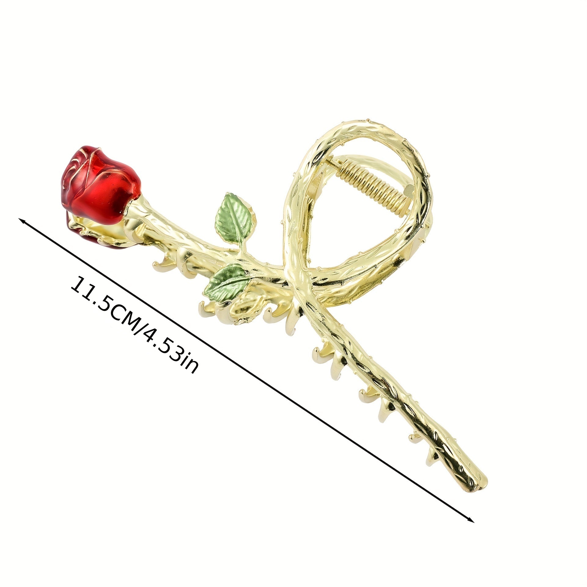 Elegant Hair Claw Clip with Rose and Lily Flower Design Non-Slip for Women and Girls