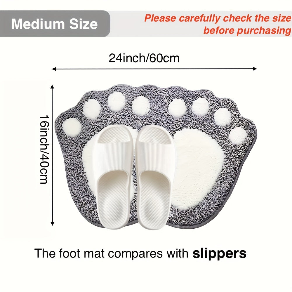 Paw Print Bathroom Floor Mat Absorbent Non-Slip Kitchen Rug for Bathroom Bedroom