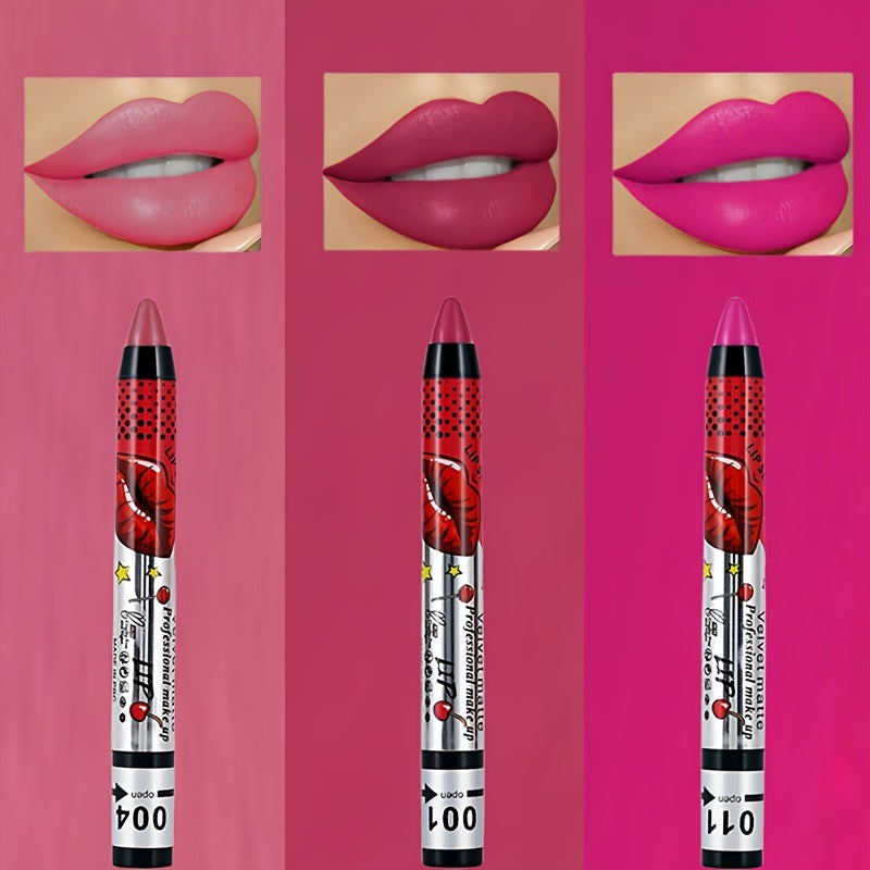 Mujer Bolígrafo de delineador de ojos y labios mate perlado 2 en 1 resistente al agua