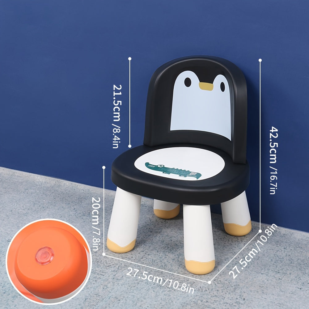 Silla de animal de dibujos animados que emite sonidos para niños con respaldo de felpa, antideslizante y duradera