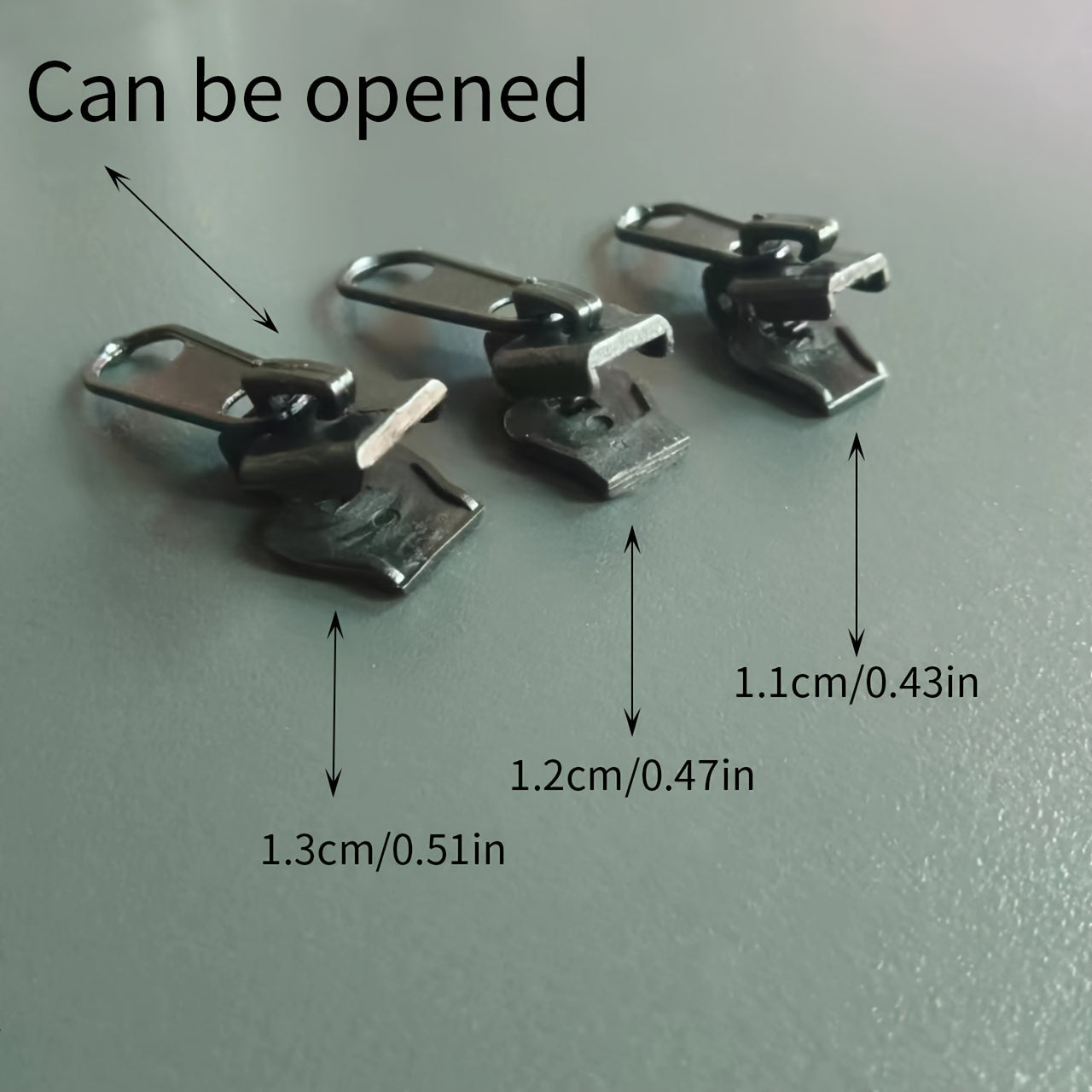 Zipper Repair Kit with Polished Metal Finish for Clothing, 6 Pieces