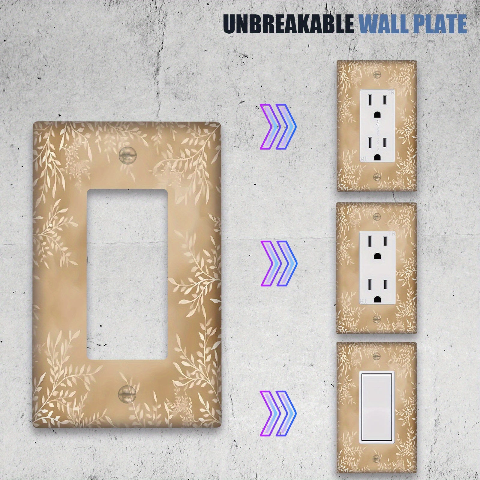 Floral Watercolor Wall Plate for Light Switch Cover 1 or 2 Gang Farmhouse Decor