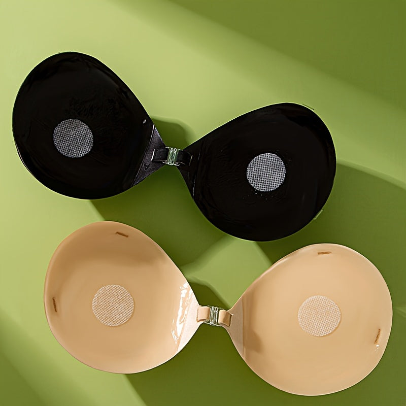 Women's Silicone Adhesive Bra Seamless Push-Up Lift Opaque Knit Fabric