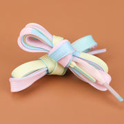 Unisex Cotton Tie-Dye Shoelaces Flat Colorful Stitching 0.69cm Wide