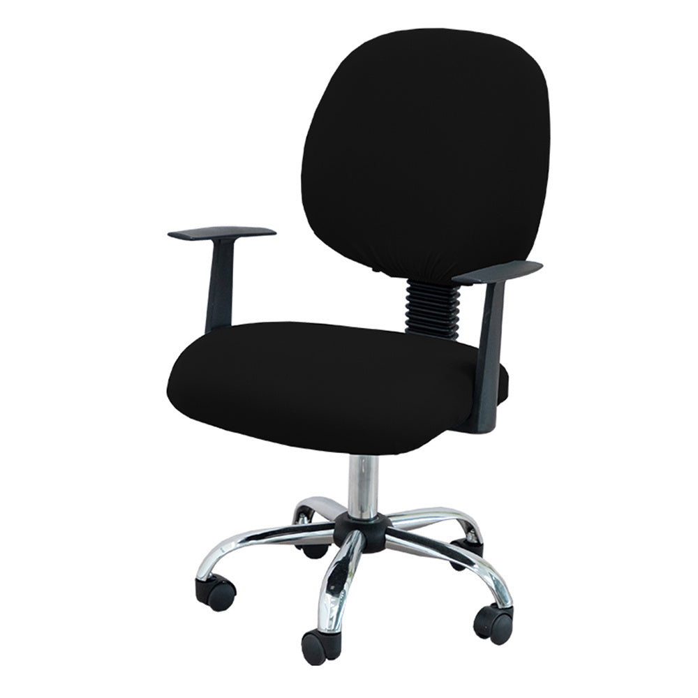 2-Piece Office Chair Cover Set Solid Stretch Jacquard Elastic Desk Computer Chairs