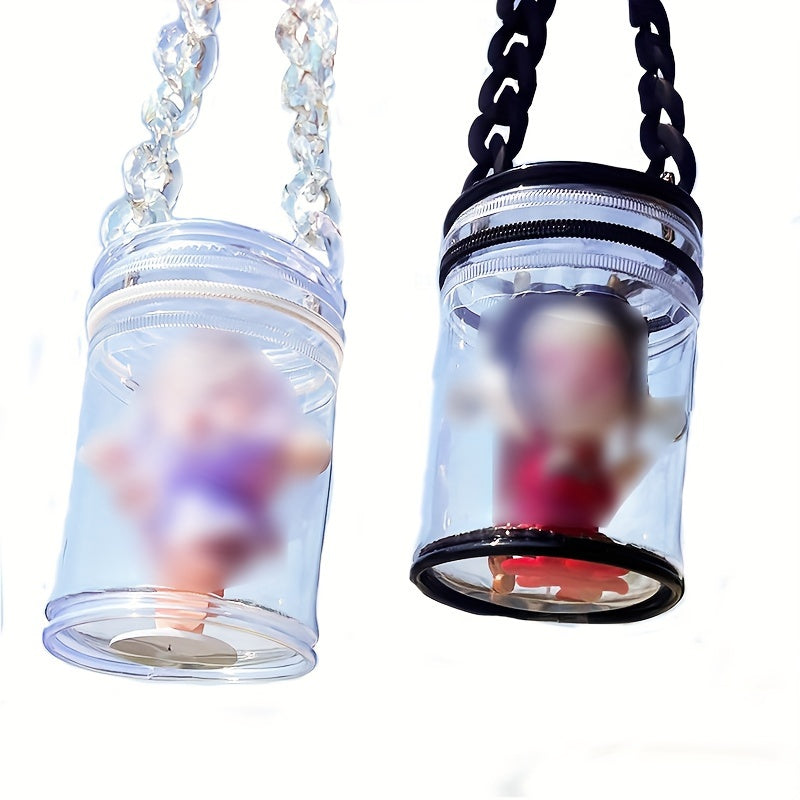 Transparent Hanging Doll Display Bag with Bubble Mart Mystery Box Design