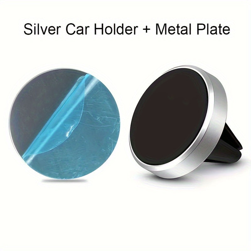Car Phone Mount Aluminum Alloy Magnetic Holder for Dashboard and Air Vent