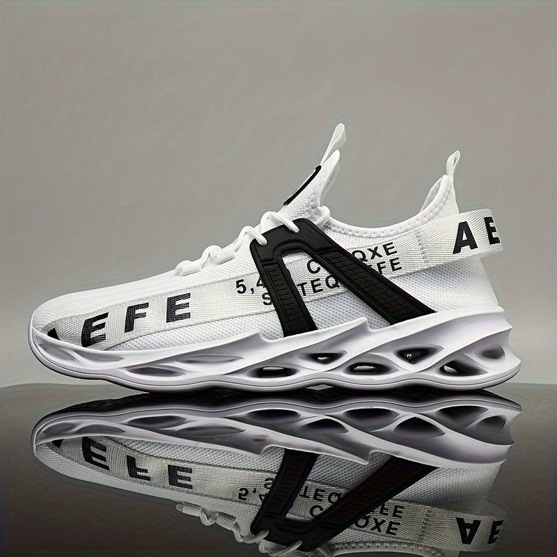 Men's Running Shoes with Shock Absorption Non-Slip Lace-Up Sneakers