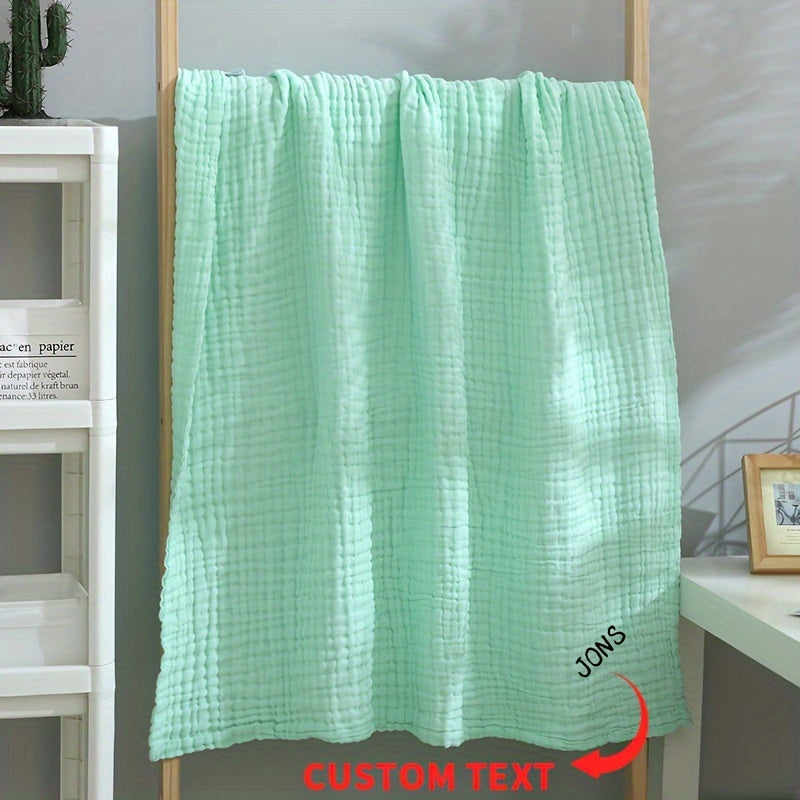 Customized Plush Bath Towel with Embroidered Name, Multiple Colors Available