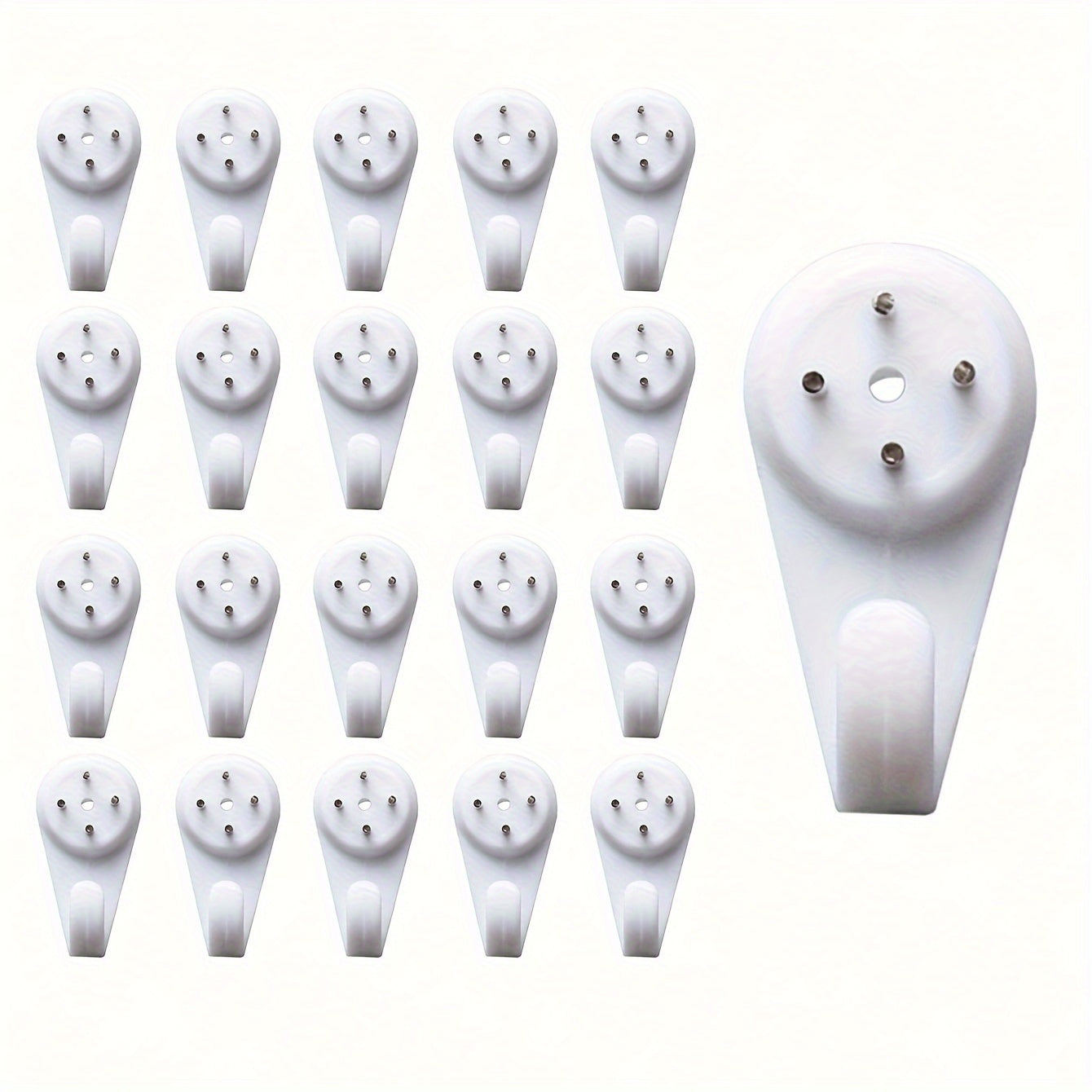 20-Pack Traceless Wall Hooks for Hanging Paintings and Photos with Frame Hooks