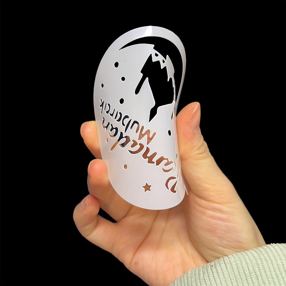 Set of 3 Eid Mubarak Cake Decorating Stencils Food Safe Arabic Calligraphy Islamic Architecture Designs for Cookies and Pastries