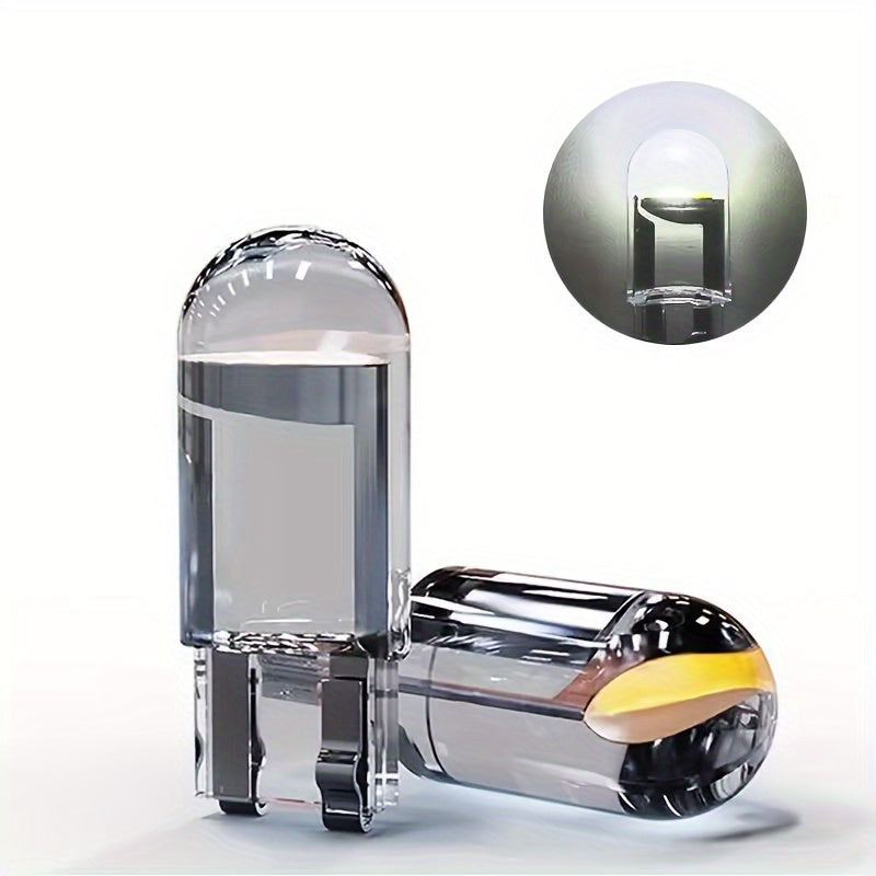 10pcs LED License Plate Bulbs 6000K COB Dome Lights Clear Acrylic