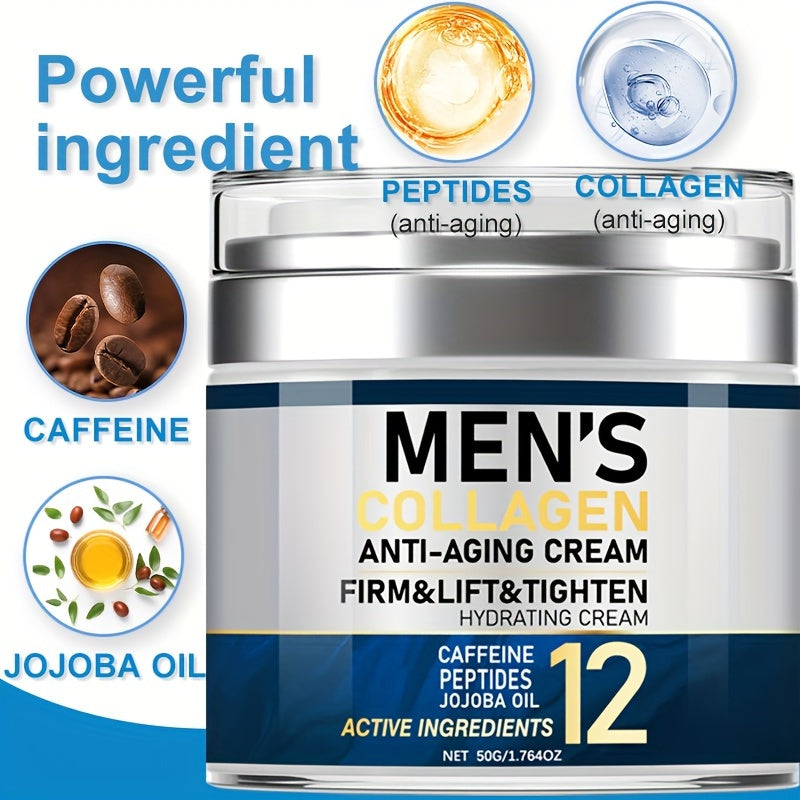 Men's Collagen Face Cream 1.76oz Unscented Moisturizer for All Skin Types