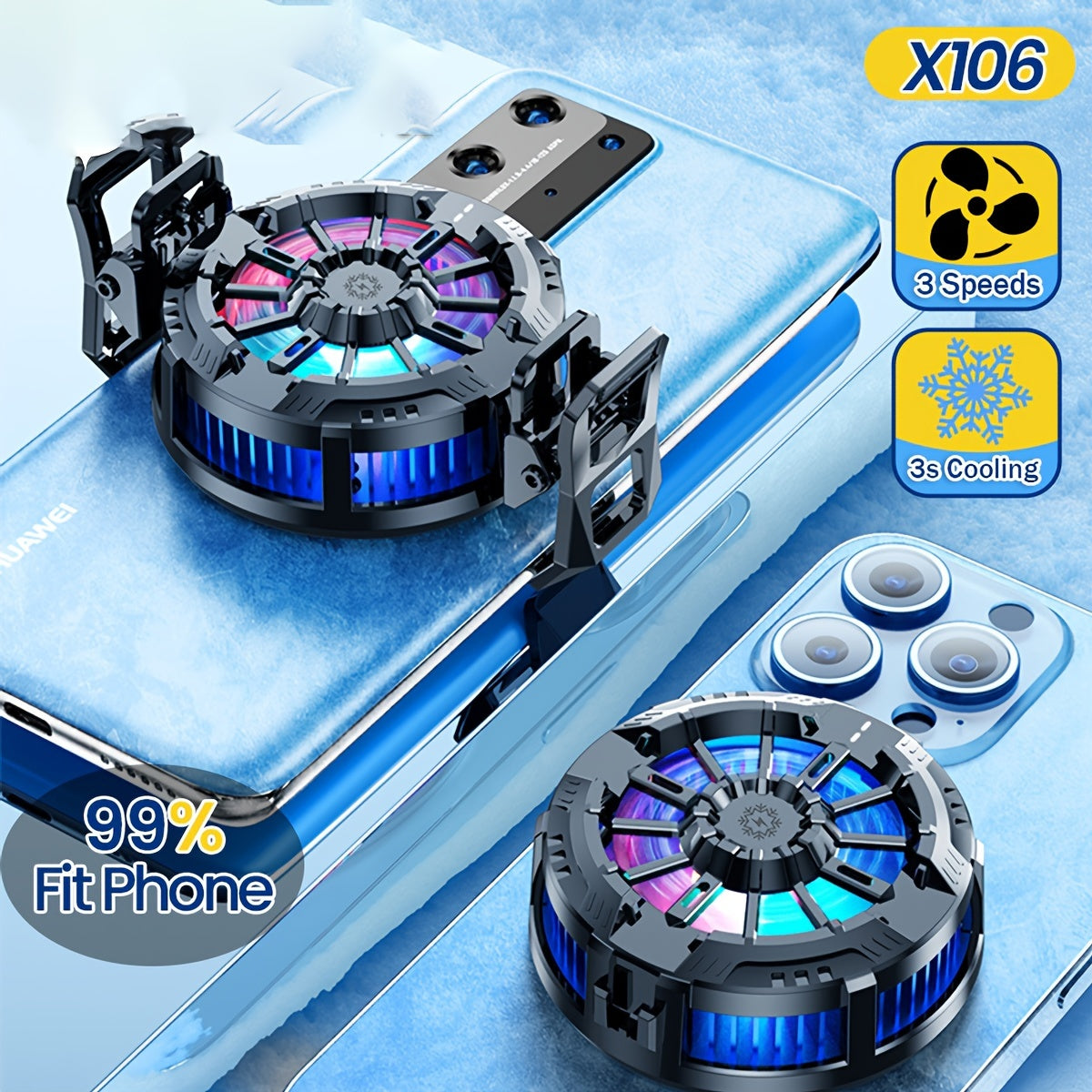 Universal Magnetic Phone Cooler USB Plug-in Cooling Accessory for Apple and Android Phones