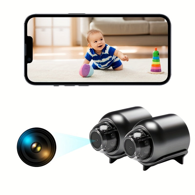 Mini cámara WiFi para mascotas y niños, vigilancia de seguridad en 480p, hogar inteligente