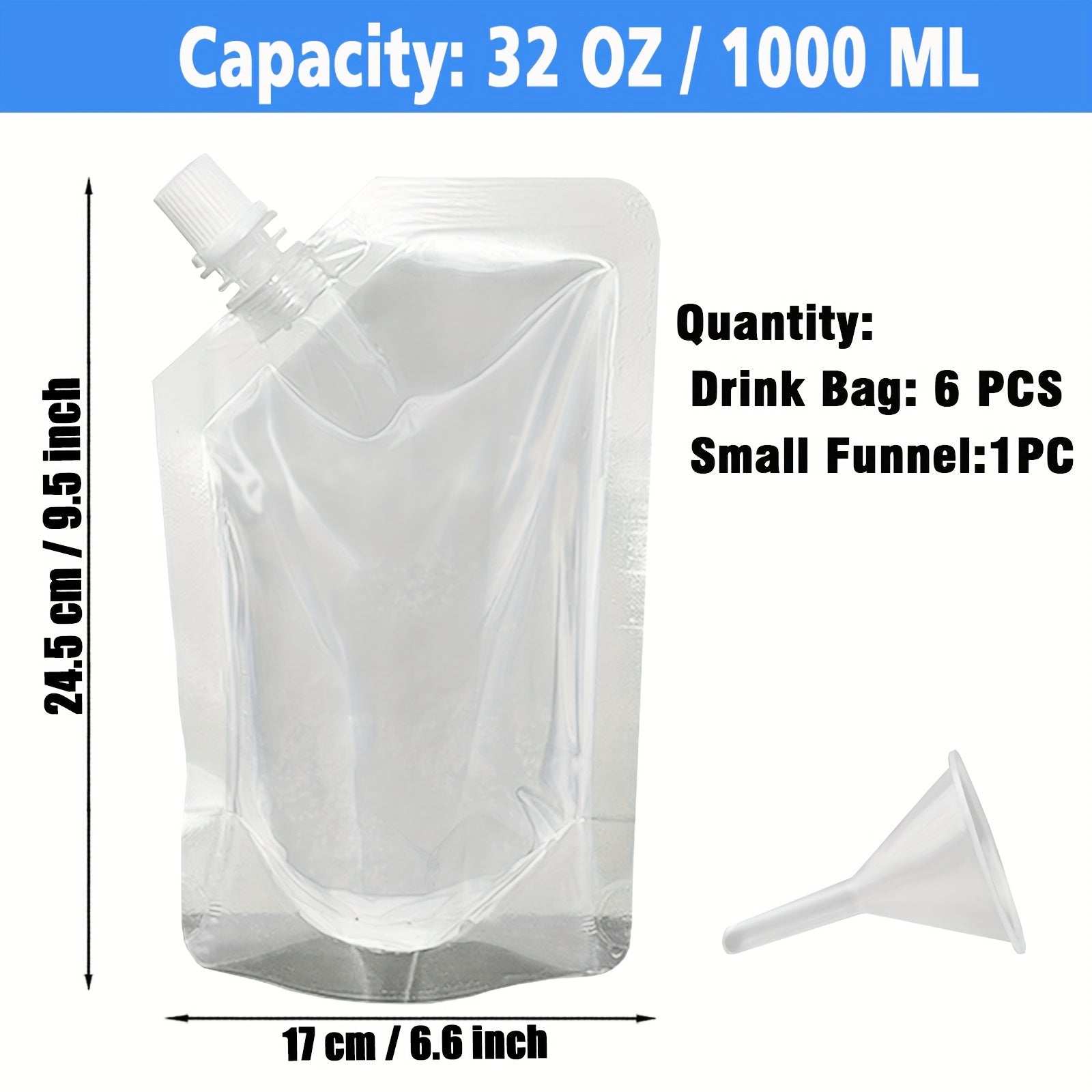 Reusable Plastic Water Bottles Set of 6 8oz 12oz 16oz 32oz Leak-Proof Portable