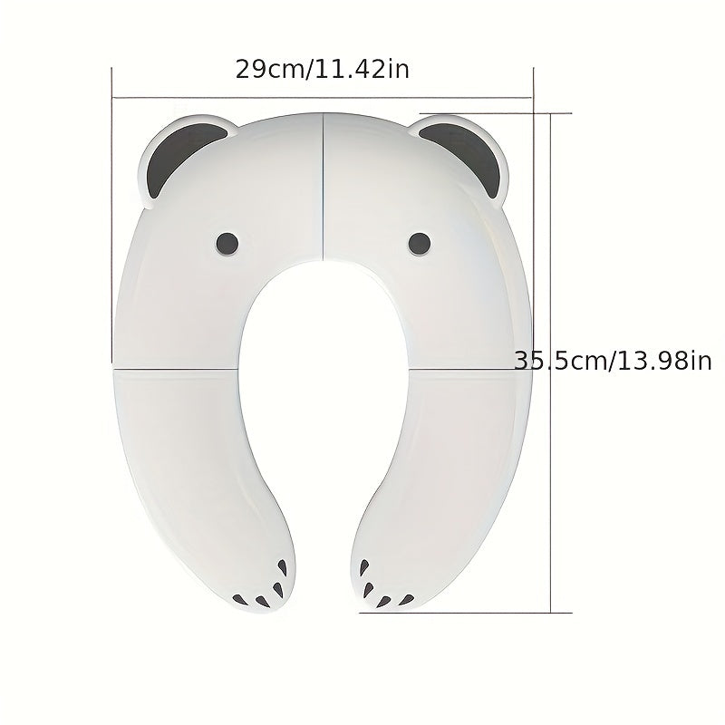 Children's Folding Travel Toilet Seat for Toddlers with Non-Slip Silicone and Built-In Buckle