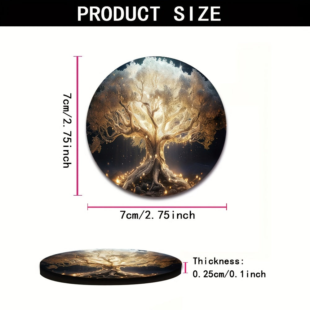 Набор из 2 подстаканников для автомобиля с голубым светящимся дизайном дерева, резиновые, моющиеся автомобильные аксессуары