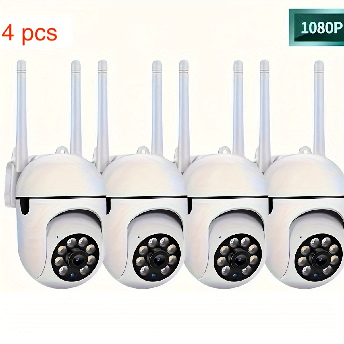 4 Pack Wall Mount HD WiFi Security Cameras with Night Vision Two-Way Audio Motion Alerts 360° Pan Tilt