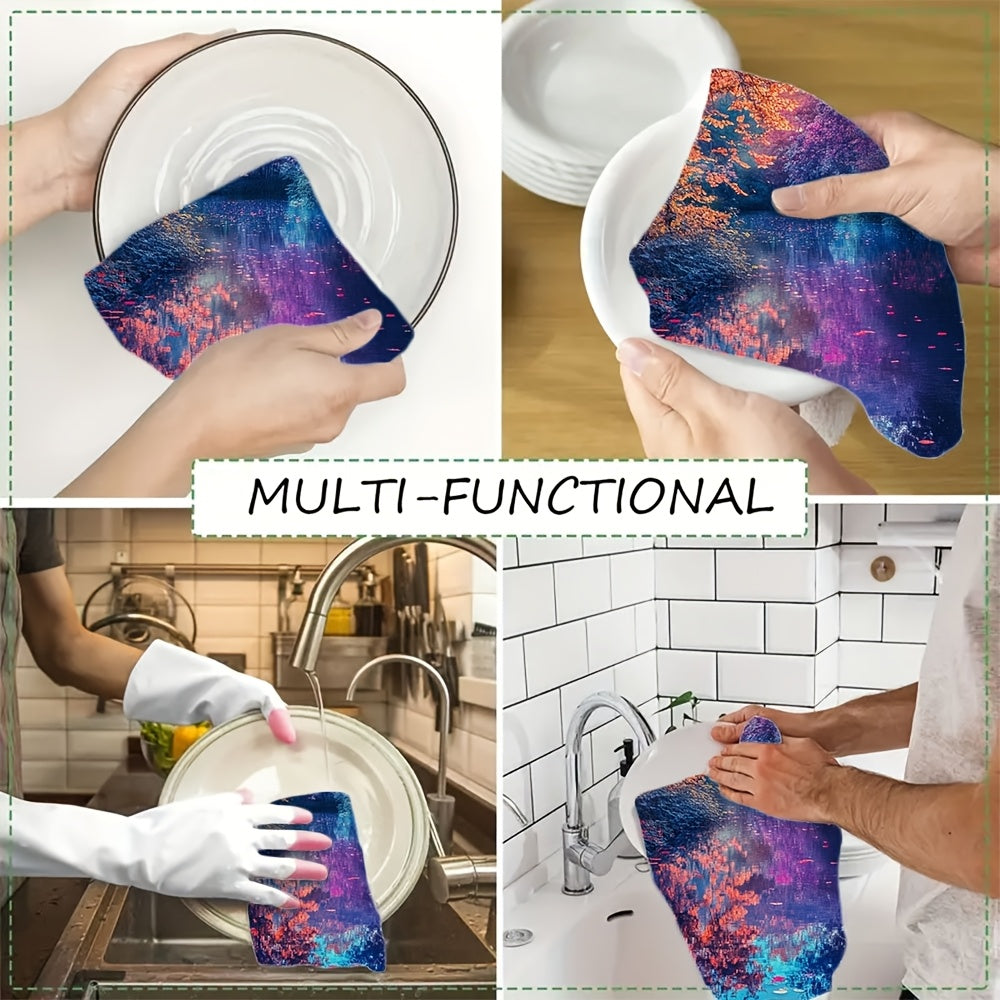 Toallas de cocina ultra suaves escena de río de otoño 40x60cm toallas absorbentes para platos y manos