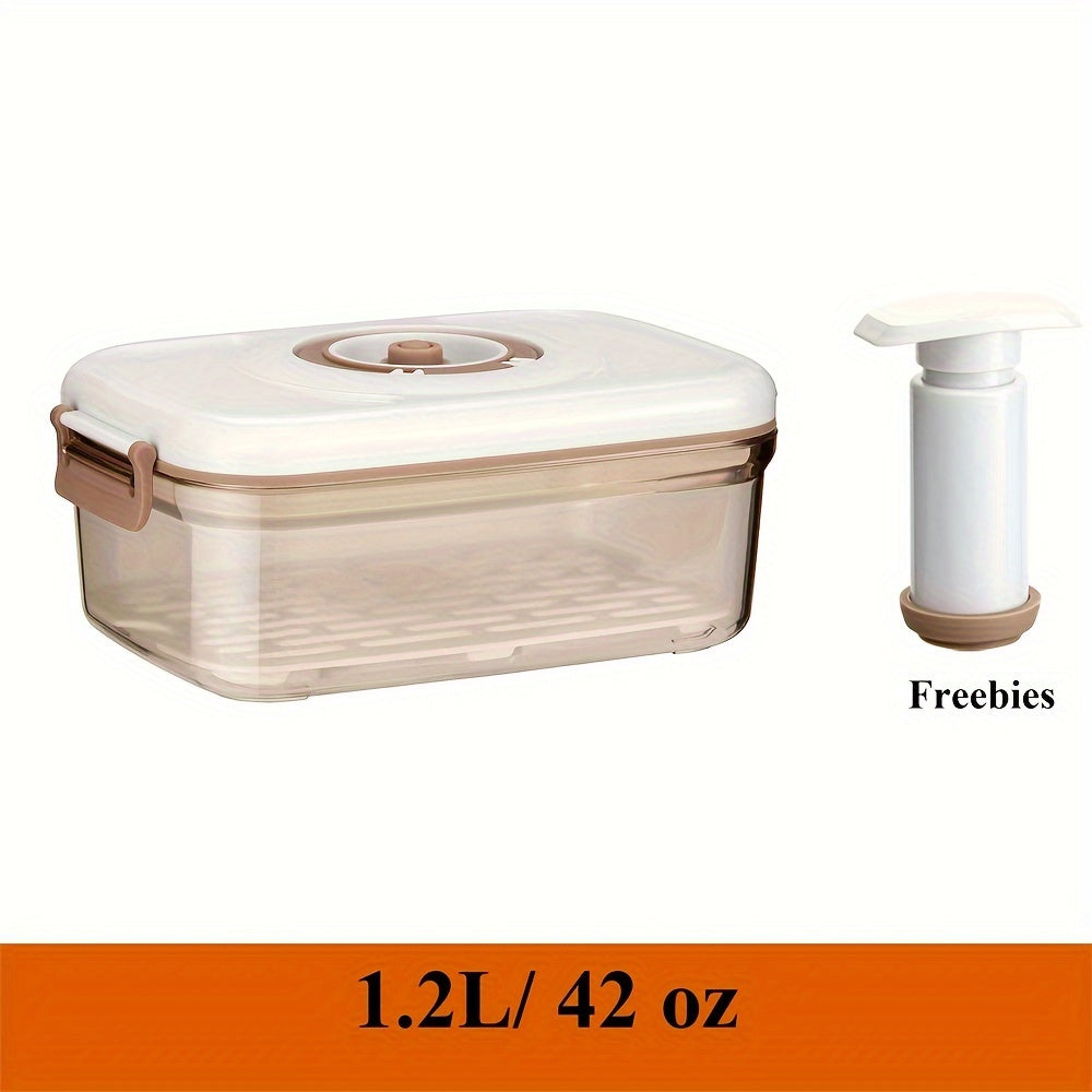 Vacuum Food Storage Jar with Pump, Airtight, Transparent Plastic Organizer