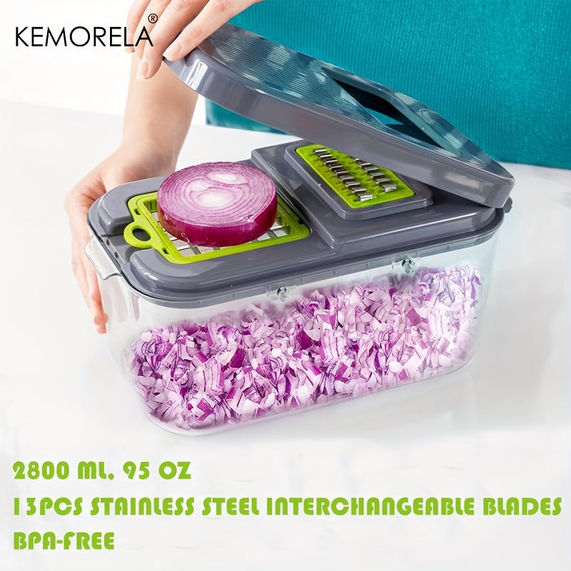 22-in-1 Mandoline Slicer Set with 13 Stainless Steel Blades, Vegetable Chopper