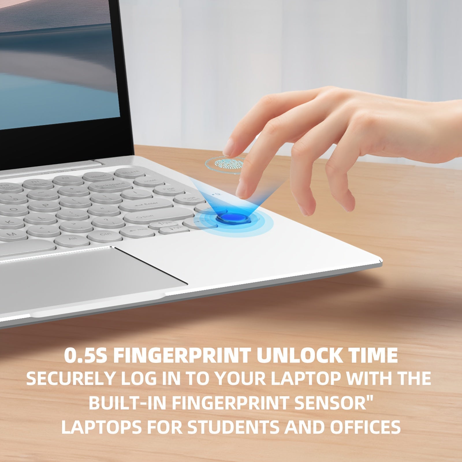 Portátil de 14.1 pulgadas 4K con CPU 11 Pro, 16GB de RAM, 512GB SSD, teclado retroiluminado con sensor de huellas